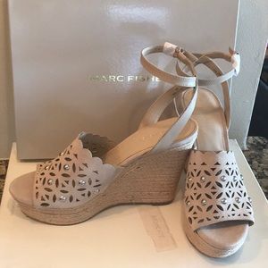 NWT brand new Marc Fisher Nude Platform Sandal